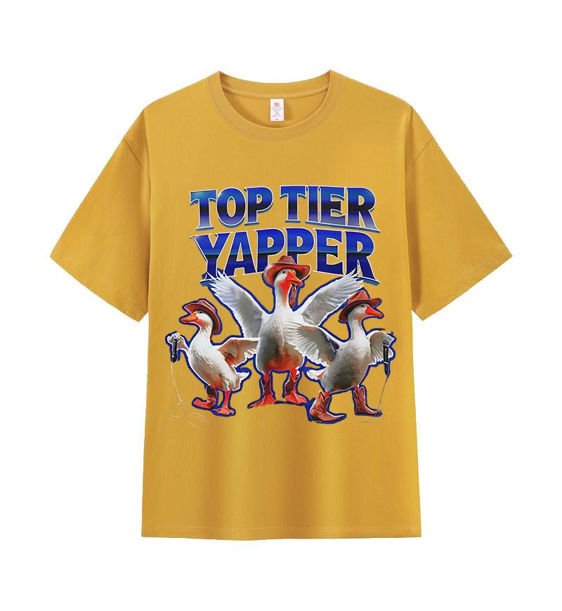 

Funny Top Tier Yapper Retro Cartoon Animal Meme Graphic T-shirt Men Women Y2K Fashion High Quality Cotton Short Sleeve T-shirts 4XL