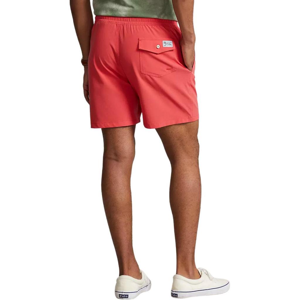 Polo Ralph Lauren Solid Color Mid-Rise Pony Embroidered Drawstring Straight-Leg Swim Trunks Men Swimwear 710905989-013