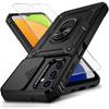 Vinve for Samsung Galaxy A03S Case with Slide Camera Lens Cover, HD Screen Protector, Military Grade Drop Protection, Magnetic Rotated Ring Holder