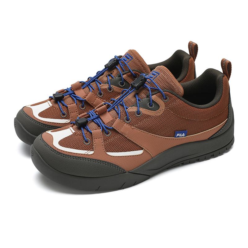FILA CAMLIFE Mountain Shoes Fashion Daily Outdoor Wear Durable Breathable Low-Top Skate Shoes Men sneaker Brown White F12M522144FBS