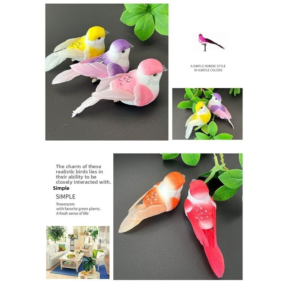 Bunte Simulationsvögel Fotografie Requisiten Heimdekoration Künstliche Schaumstofffedern Vögel mit Clip Dekorative Fake-Vögel
