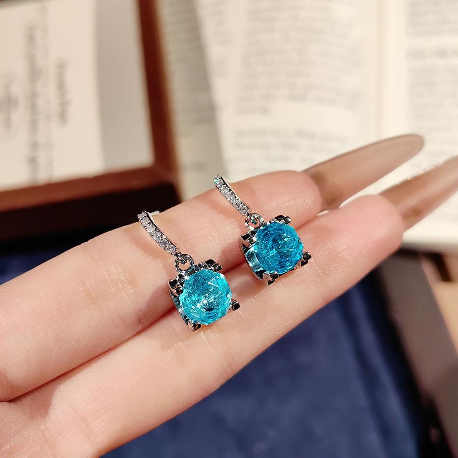Classic Bull Head Star Anise Rose Cut Paraiba Pendant Necklace Colorful Diamond Stud Earrings Pink Diamond Ring Sea Blue Bracelet