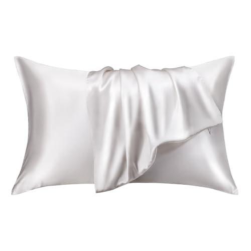 Kumori Silk Pillowcase Grade 6A 100% Pure Silk One-Sided 43x63cm Zippered Hair Care Skin Care Ivory