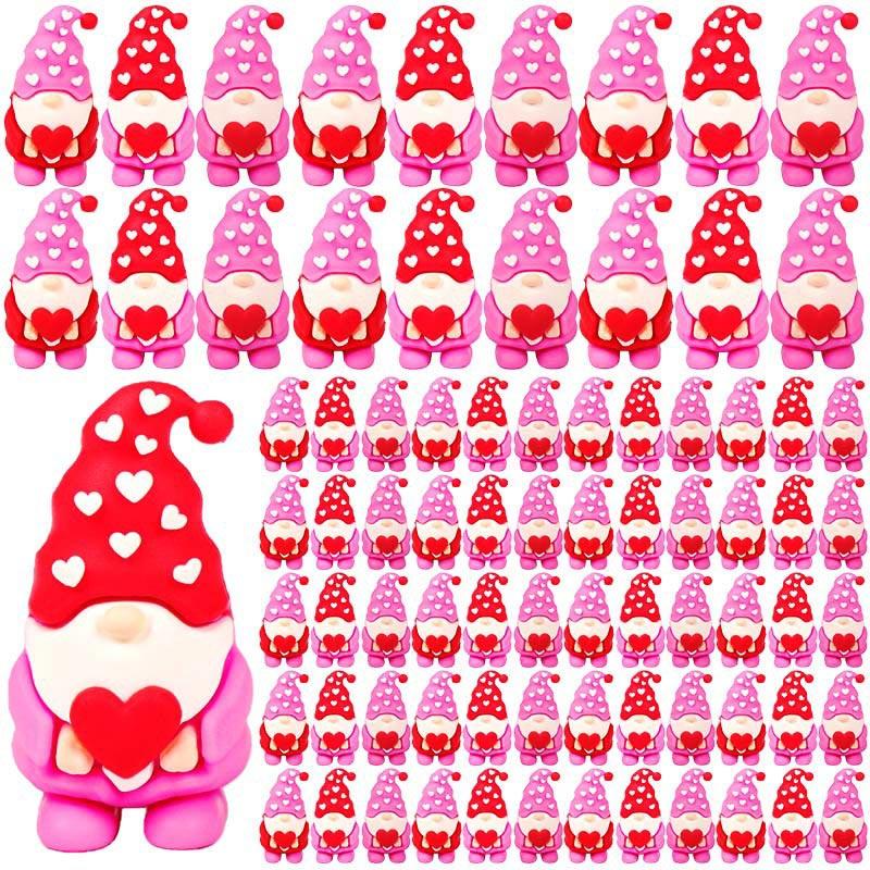 Mini 25Pcs Heart Shaped Doll Decoration Faceless Pvc Ornament Valentine'S Day Gift New Year Creative 1.8Cm X 3.5Cm/0.7In X 1.4In