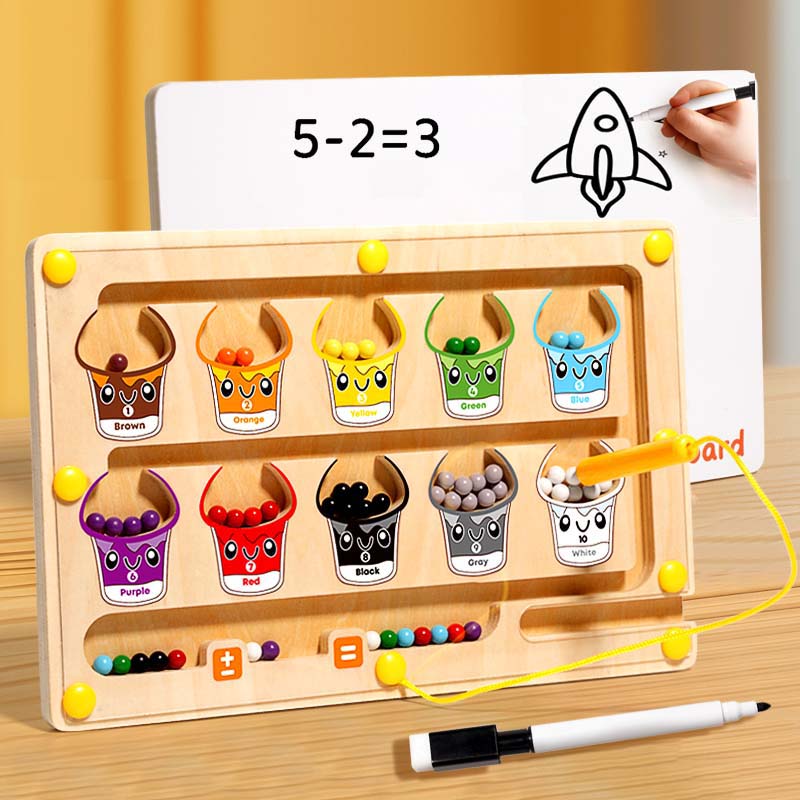 Magnetické farebné číselné bludisko Drevená párovacia kresliaca tabuľa Montessori Vzdelávacie senzorické hračky Jemná motorika Cestovné Hračky pre deti