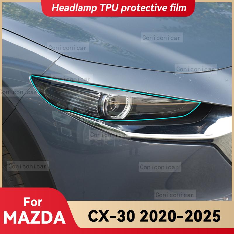 Für MAZDA CX-30 2020-2025 Auto-Scheinwerfer Transparente TPU-Schutzfolie Frontlicht Farbwechsel-Aufkleber Zubehör