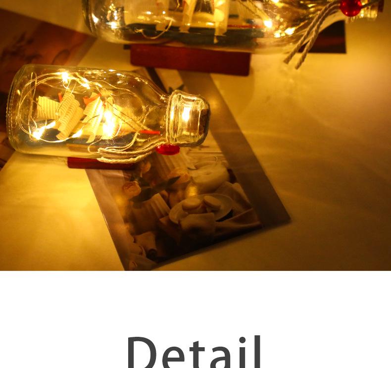 Creative Light-Up Mediterranean Sailboat Wish Bottle - Glass Gift for Birthdays & Graduations