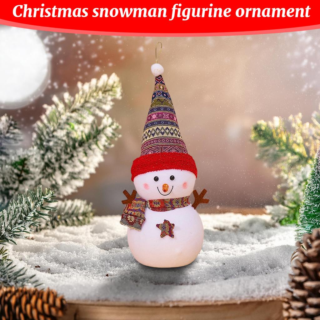 Christmas Snowman Figurine Plush Toy Scene Props