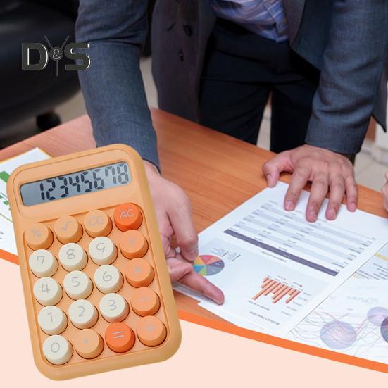 Büyük Düğmeli Kaymaz Ped Tasarımlı LCD Ekranlı Hesap Makinesi Doğru Hesaplama Mekanik Anahtarlı Hesap Makinesi Okul Ofisi için