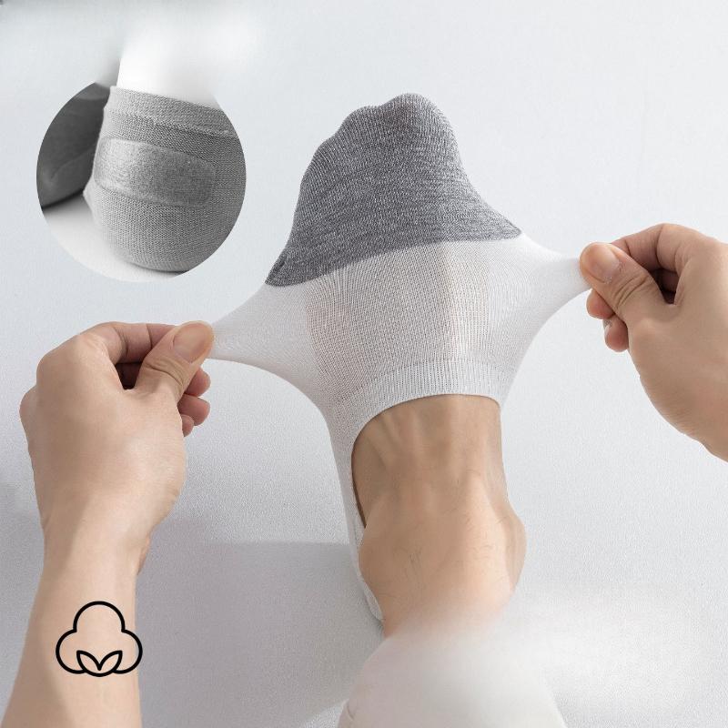 Invisible Socks, Men's Boat Socks, Summer Thin Pure Cotton Antibacterial, Deodorizing, Anti-drop, Mesh Breathable Short Socks