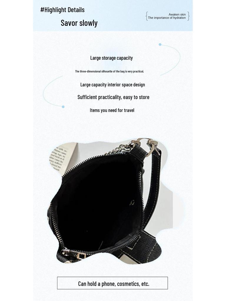 Y2K Spicy Girl Crescent Chain Denim Bag