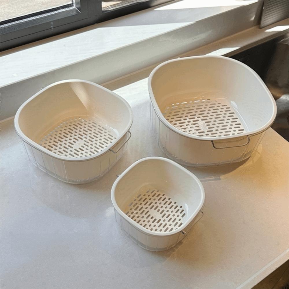Plastic Draining Basket 3 Size Dishwasher Safe Basket Kitchen Dishwashing Basket Fruit Storage
