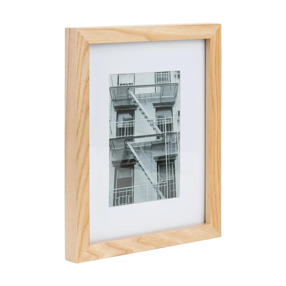 8x10 Matted Wood Gallery Picture Frame 5x7 Photos Durable Sturdy Construction Wall/Tabletop Display Easy Open Tabs Home Decor