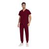 Soild Scrub Working Uniform Suit For Men's Cross V-Neck Short Sleeve Fun T-Shirts Workwear Tee With Pockets