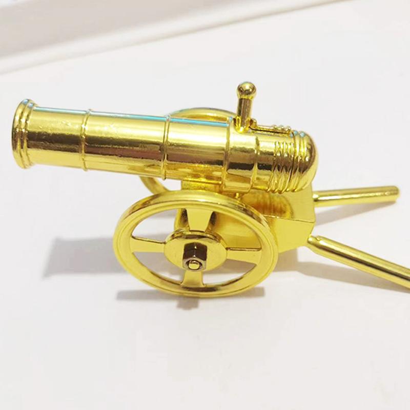 Mini Alloy Cannons Figurine Artillery Launcher Model Statue Sculpture Crafts Home Office Desktop Decor Ornament Birthday Gift