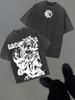 Japan GACHIAKUTA Anime Grafik T-Shirt Harajuku Vintage Gewaschenes T-Shirt Herren Damen Kleidung Oversized Baumwolle Kurzarm T-Shirts