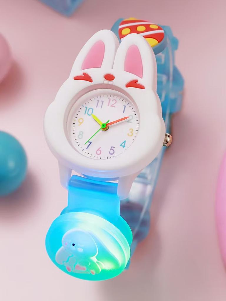 Cute cartoon rabbit watch cool lights quartz watch, suitable for Halloween Christmas gift