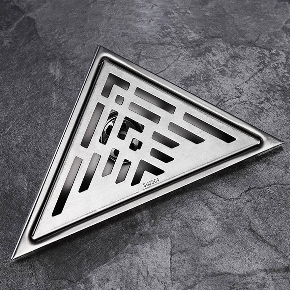 Dreieckiger Bodenablauf 304 Edelstahl Küche Badezimmer Dusche Abfallgitter Sieb WC Wasser Geruchshemmend Eckbodenabläufe