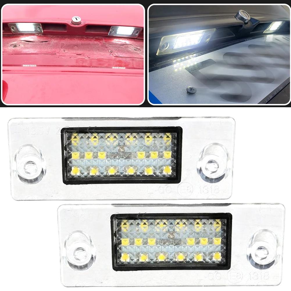 2pcs Led Number Plate Light For A4 B5 A3/8l Error Free Rear License Plate Lamp Avant Car Novelty Accessories W3i6