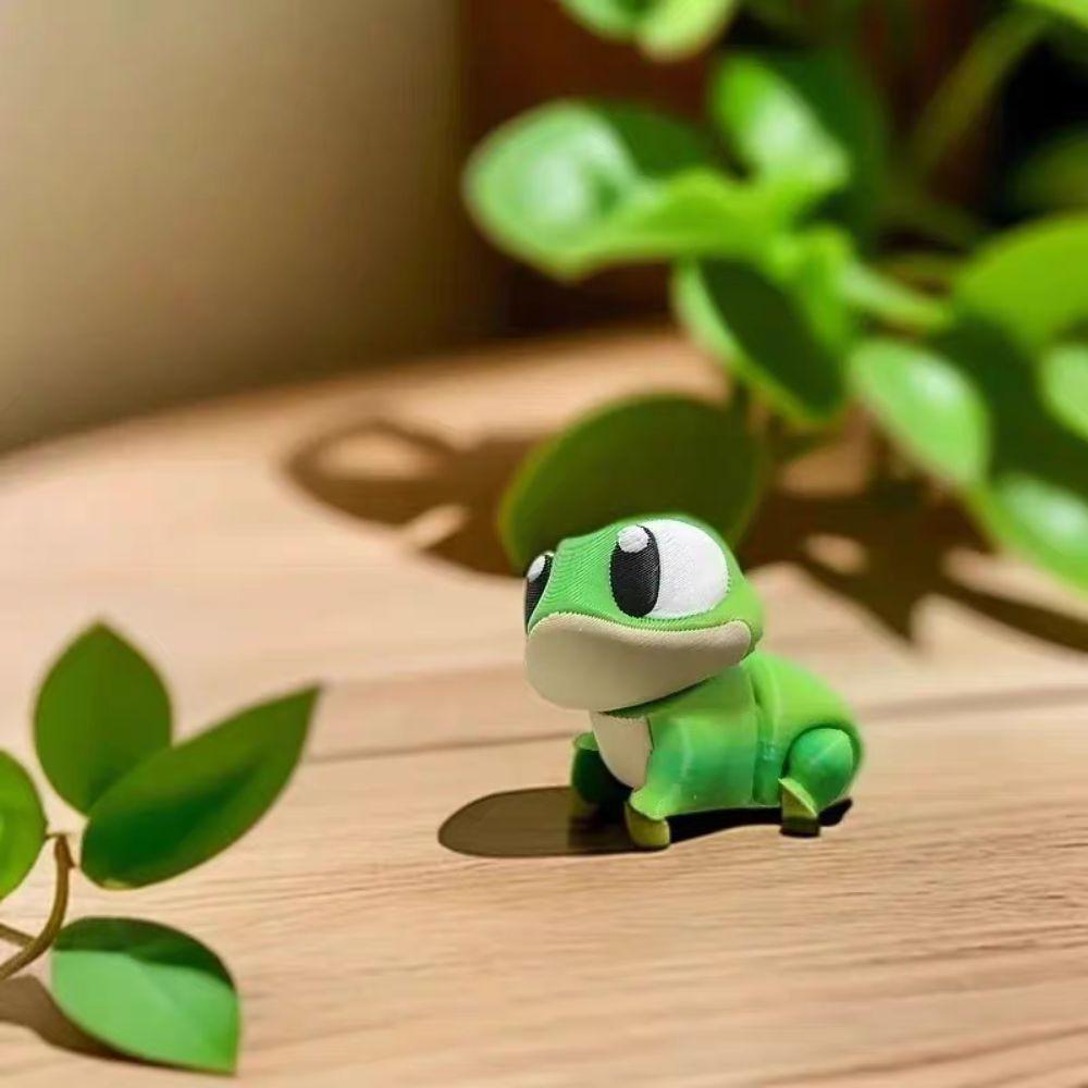 Jucării mobile articulare pentru animale de companie cu imprimare 3D, colecție de broaște, animale, ornamente, decor pentru desktop