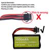 2PCS 7.4V 3000mAh 15C 2S Li-ion Battery with SM-4P Plug and USB Charging Cable for EC08, DE85, Remote Control Cars, Trucks, Boats, Drones, and