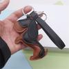 Mini 7x11cm Lightweight PU Leather Sausage Dog Keychain Handcrafted Decoration for Fashion Accessory and Gift
