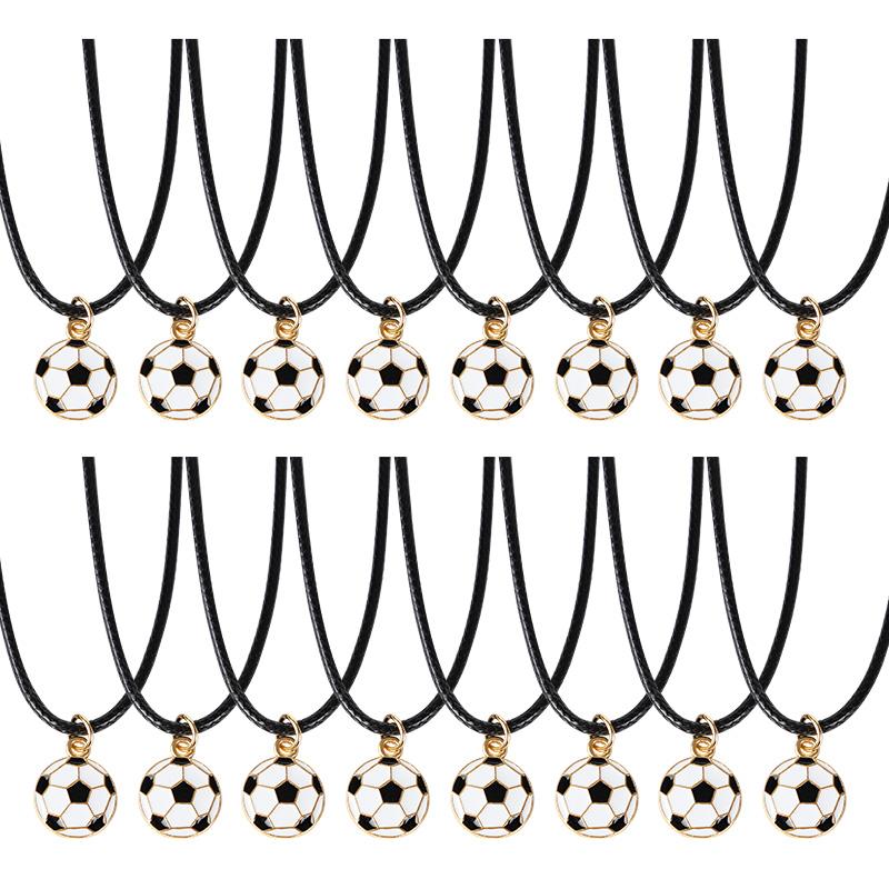 

12Pcs Soccer Ball Pendants Necklace Sports Football Sphere Jewelry Kids Birthday Party Favors Decor Guests Gift Classroom Prizes