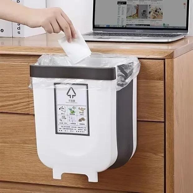 

1 шт., белый/коричневый кухонный мусорный бак, подвесной тип, бытовой складной дверной шкаф, классификация, настенный, многофункциональный белый