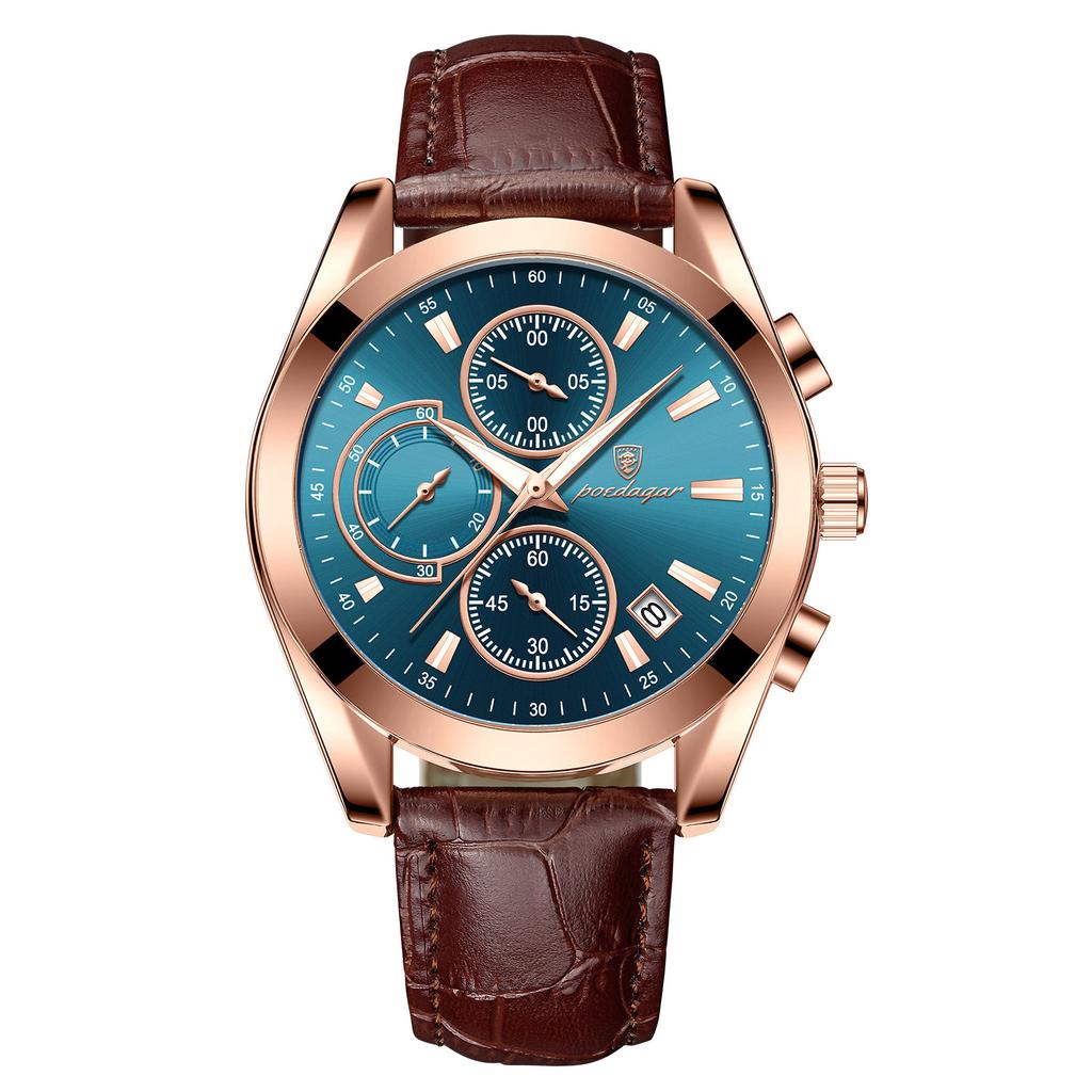 POEDAGAR Nowy luksusowy męski zegarek TOP marki z pudełkiem Luminous Wodoodporne wielofunkcyjne męskie zegarki kwarcowe