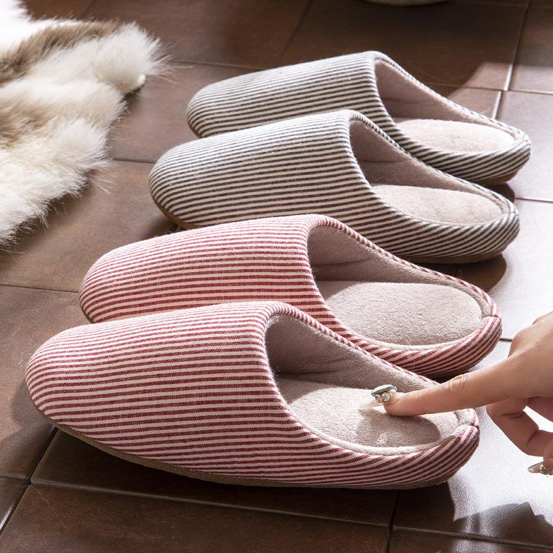 Autumn Cotton Slippers for Men and Women - Soft, Silent, Non-Slip Indoor Shoes for Couples