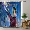 Rocket Raccoon & Groot Guardians Of The Galaxy Space Battle Waterproof Shower Curtain For Cosmic Bathroom Decor
