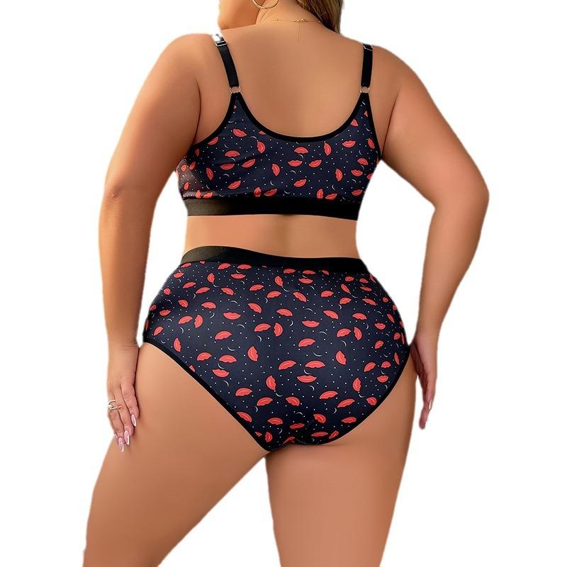 Plus Size Sexy Lingerie Set Push-up Adjustable Bra Set Sexy Lingerie Pure Desire Thin Breathable Bra