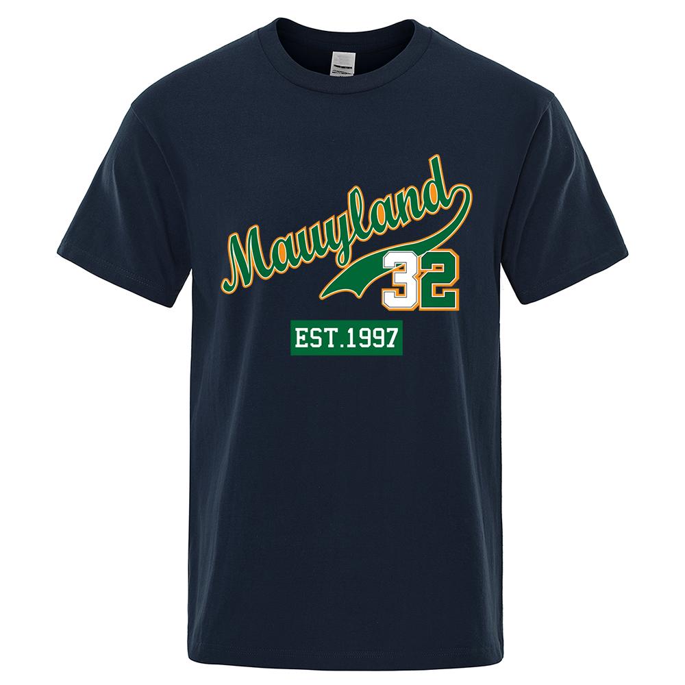 Marllyland 32 Est.1997 Streetwear Letter Graphics Tops Man Casual Oversize T Shirt Cotton Crewneck Loose T Shirts
