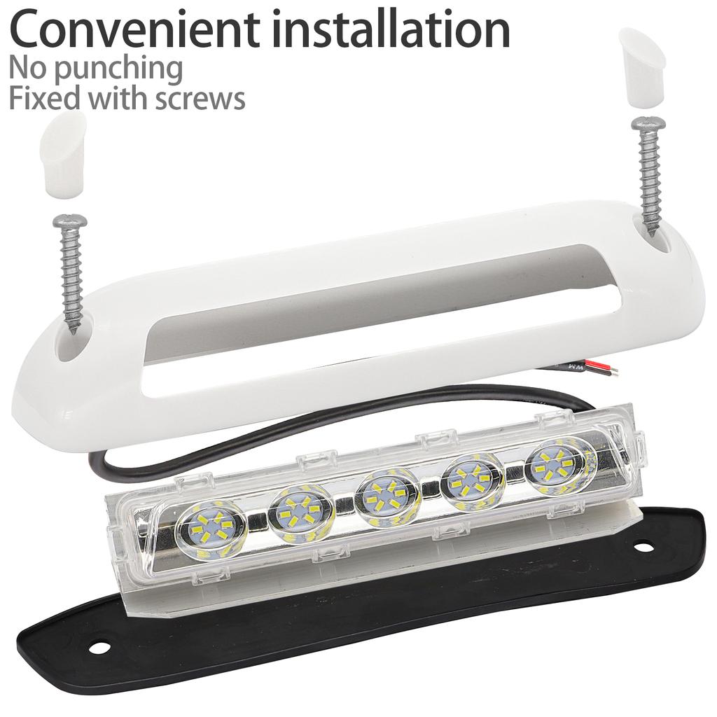 White Black 6500K Awning Porch LED Light 12V  Waterproof Outdoor Camping Exterior Bar Lamp Boat RV Caravan Motorhome Universal