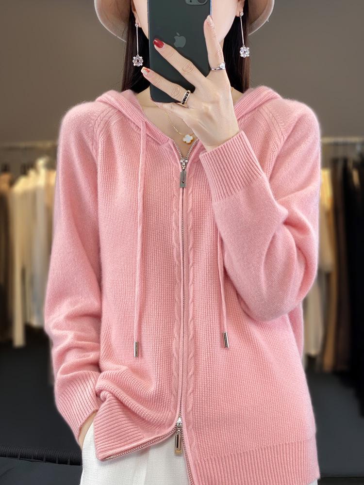Women's 100% Wool Hooded Zip-Up Cardigan Sweater – 25th Anniversary Edition
