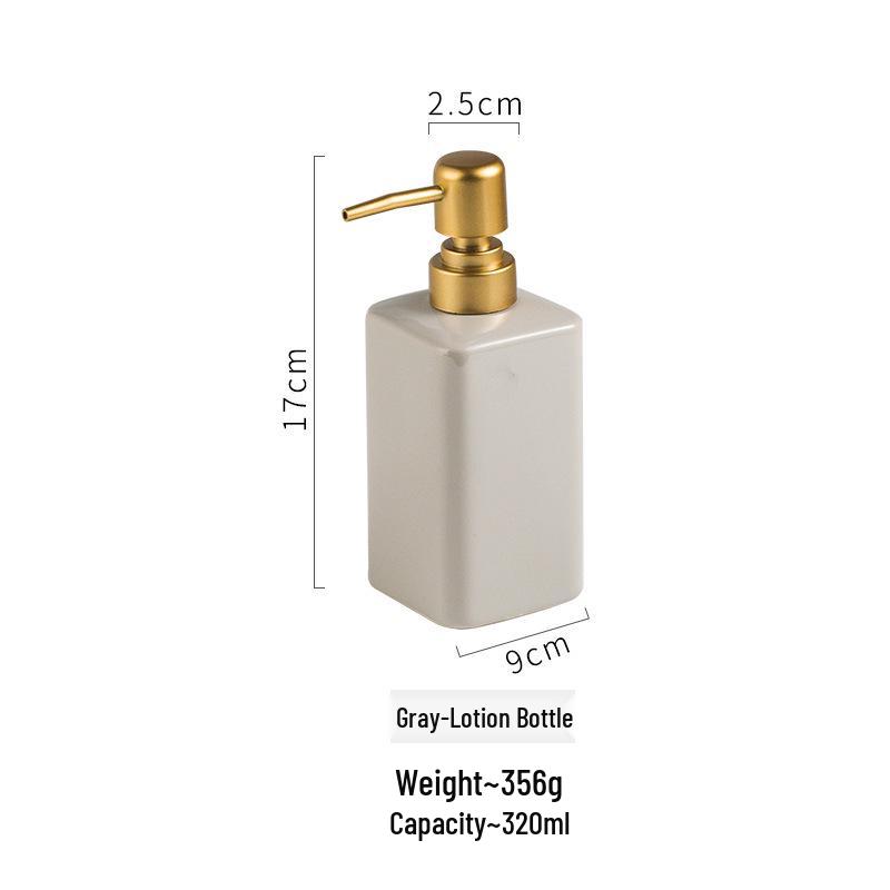 Wiederbefüllbare Keramik-Spenderflasche für Seife, Gel, Shampoo oder Lotion - Hotel Stil