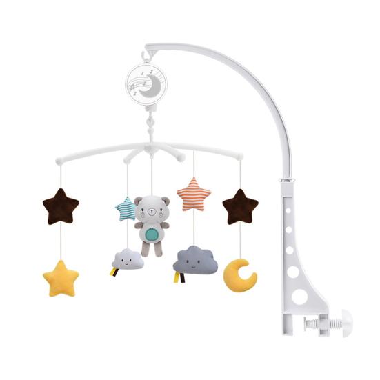 Baby Crib Mobile with Music & Rotating Toys Soft Plush Hanging Rattles for Newborns 0-3 Years Soothing Melodies for Nursery Stroller Bedtime