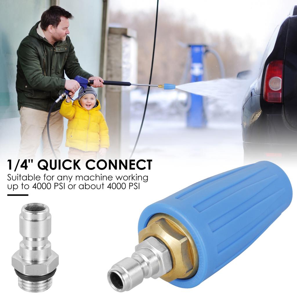 2Pcs Turbo Nozzle Pressure Washer Turbine Nozzle 4000 PSI Max Rotating Pressure Washer Turbo Nozzle with 1/4inch Quick Connector