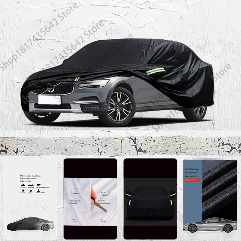 Per Volvo V90 Telo auto Nero da esterno completamente coperto con protezione neve e UV impermeabile Parasole Antineve Pioggia Vento Resistente