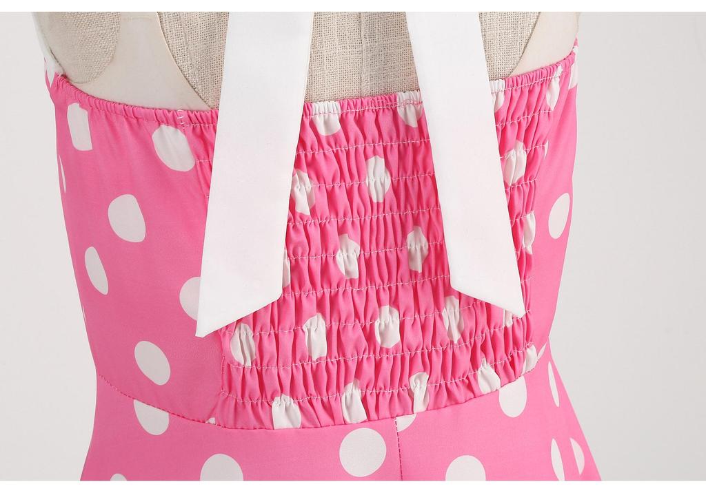Retro Hepburn-Style Polka Dot Swing Dress