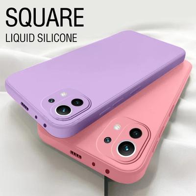 Custodia quadrata in silicone di lusso per Samsung Galaxy S24 S23 S22 S21 S20 FE Plus M31 A31 A51 A71 A53 A54 5G Note 20 Ultra Cover morbida