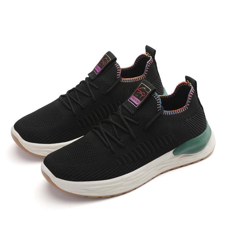 

Large size women s shoes fly-woven mesh breathable and lightweight travel sports shoes comfortable thick-soled one-pedal mother walking shoes women 35 чёрный