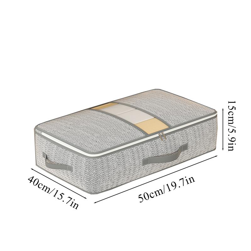 

1 шт. серый мешок для хранения одежды, мешок для хранения под кроватью, мешок для хранения одеял, органайзер большой вместимости, с окошком