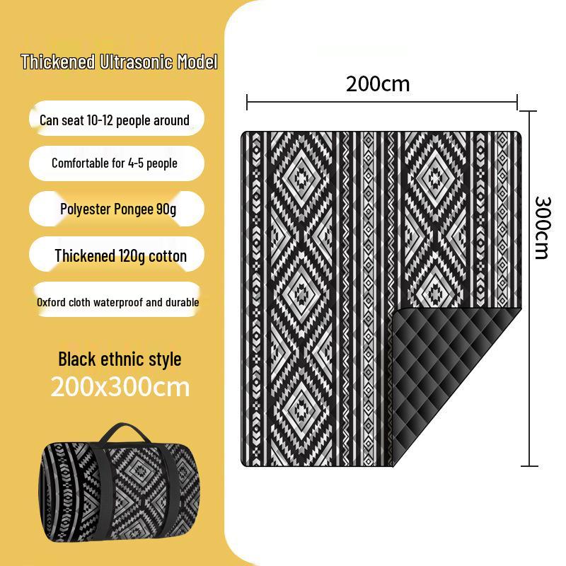 Tapis de pique-nique épaissi à ultrasons: Coussin d'extérieur résistant à l'humidité pour pelouse et camping avec piquets de sol