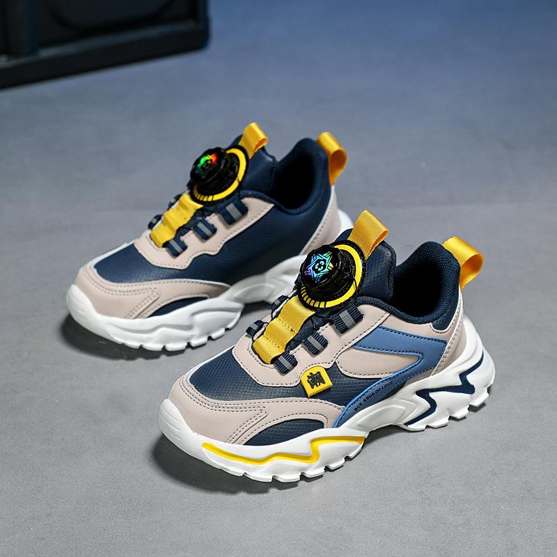 Children's shoes Boys' shoes Autumn and winter new leather waterproof middle and older children's sports shoes Primary school boys running shoes