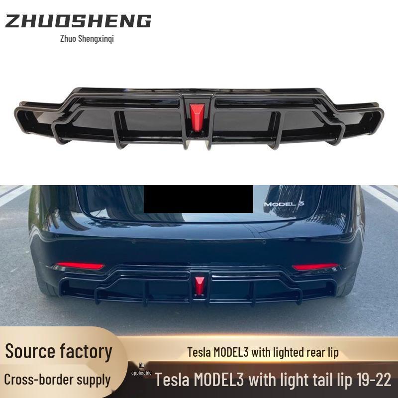 Tesla Model 3 Black Warrior Σπόιλερ Χειλιού Πίσω με Φως