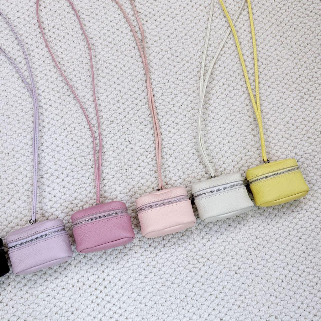 2025 Stylish Cowhide Mini Purse: Neck Hanging Lipstick, Earphone, Coin Holder