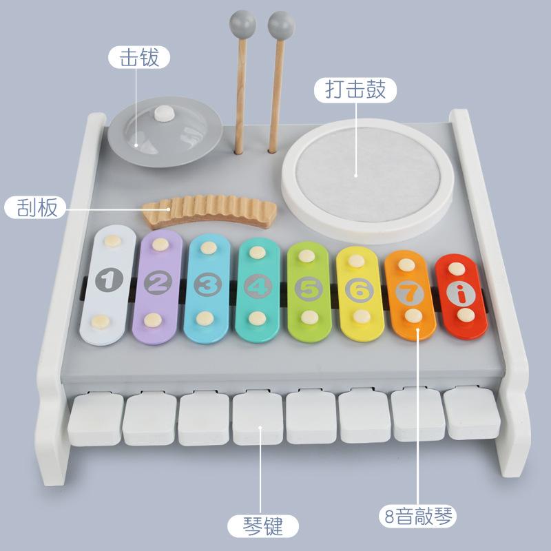 Multifunctional Wooden Percussion Educational Music Children'S Toys Baby Early Education Enlightenment Color Musical Instrument Hand Percussion
