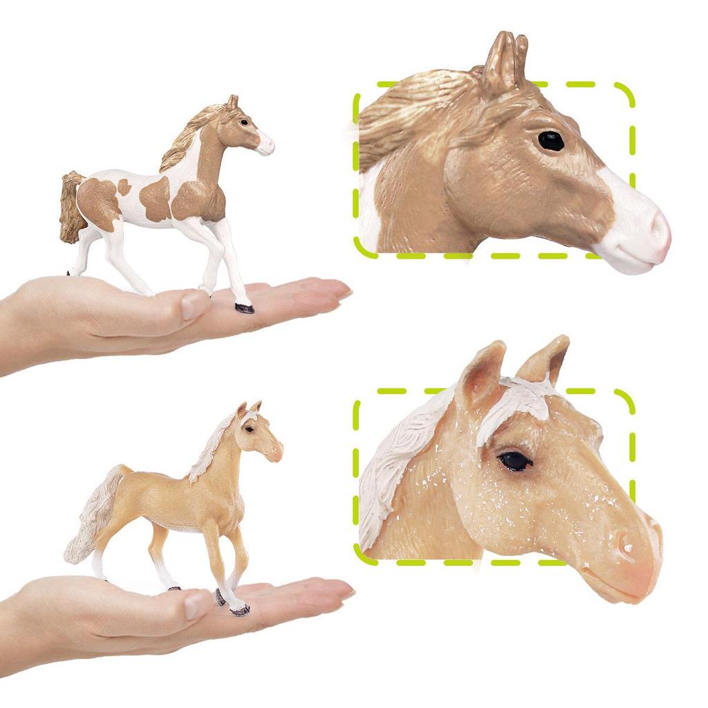 Wildpferd & Pferd Figurenset für das kognitive Spiel von Kindern
