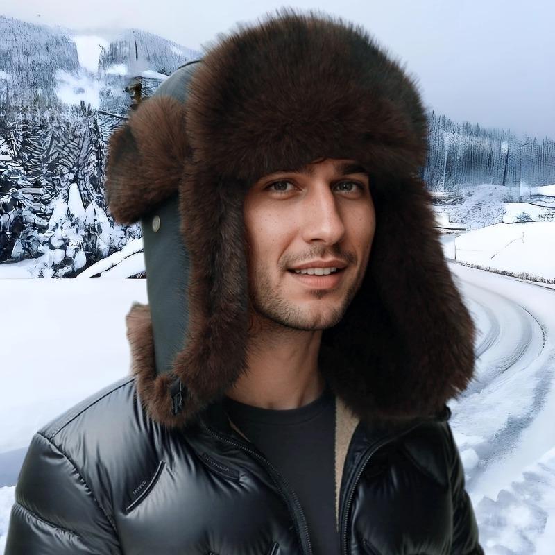 New Outdoor Windproof and Cold Hat, Warm and Fleece Ear Protectors, Cycling Hat, Men's Antifreeze Ear Protectors